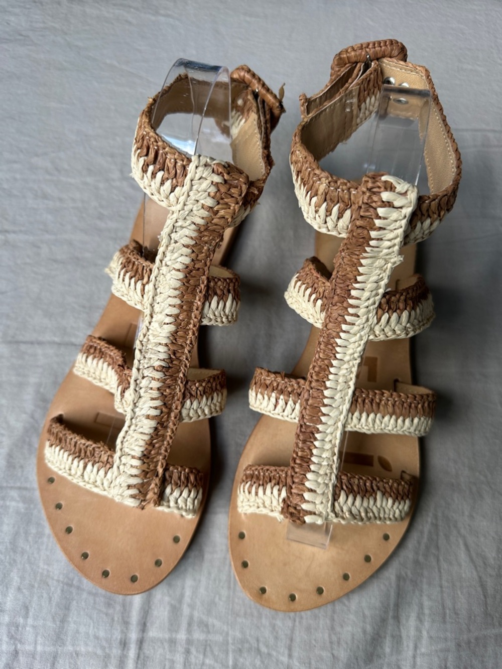 Two-Tone Brown & Cream Gladiator Sandals